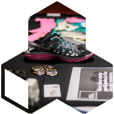 shoe desconstruction exhibitor